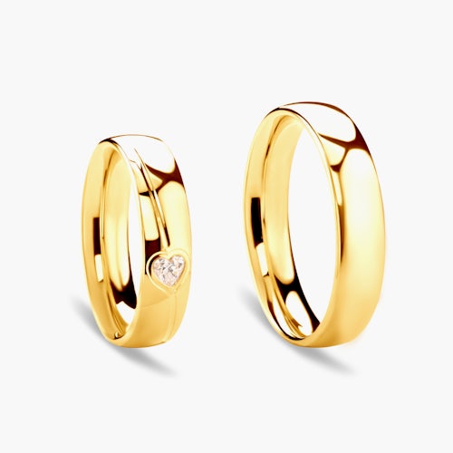 Obrączki ślubne: złote, okrągłe, 5 mm